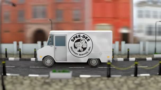Március 2019 Szerkesztői Alkalmazás Animáció Speedee Delivery Vehicle — Stock videók