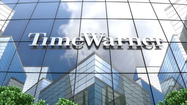 Ağustos 2019 Sadece Editoryal Kullanım Animasyon Time Warner Inc Cam — Stok video
