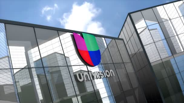 Aprile 2019 Solo Uso Editoriale Animazione Logo Univision Vetro — Video Stock