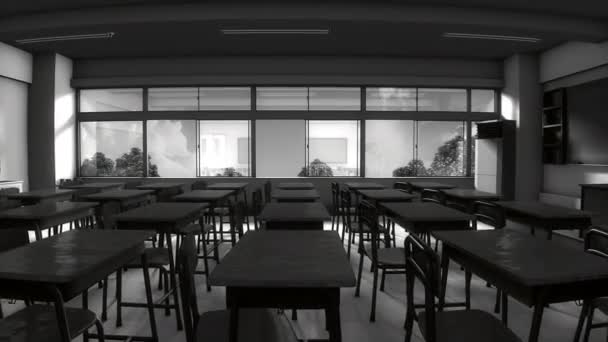 教室の窓からの眺め — ストック動画