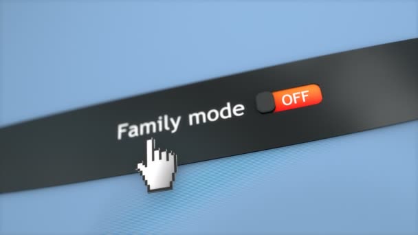 Anwendungssystem Stellt Familienmodus Ein — Stockvideo