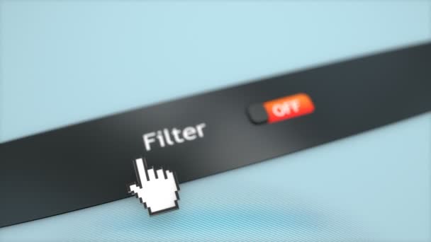 Toepassingsysteem Instellen Filter — Stockvideo