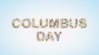 Columbus Day floral text background animation
