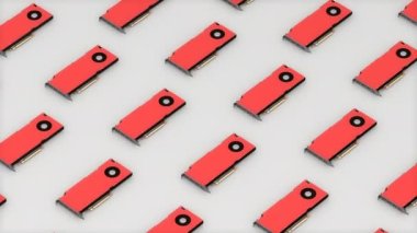 GPU, Graphic Processing Unit card tile pattern top view
