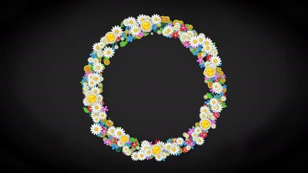 Blumenrahmen Platzhalter Hintergrund Blumen Animation — Stockvideo