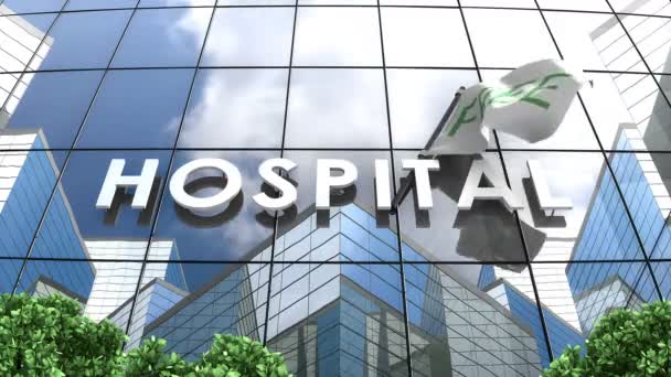 Edifício Hospitalar Saúde Gratuita — Vídeo de Stock