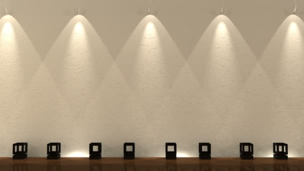 Empty Gallery Wall Spot Lights — Videoclip de stoc