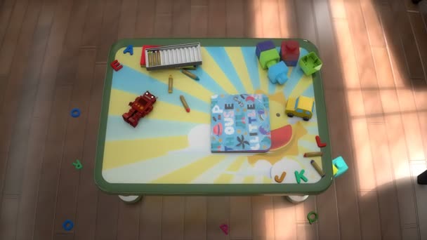 Livre Table Enfant Zoom Dans Animation — Video
