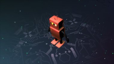Robot and machine learning animation background