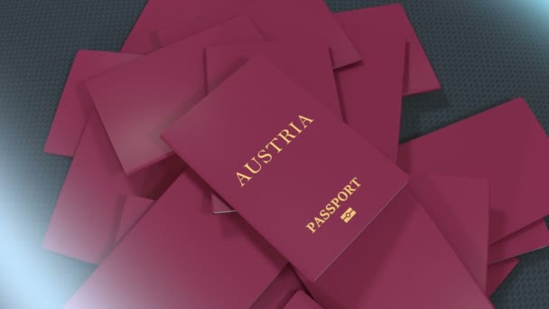 Artist Rendering Austria Travel Passport — ストック動画