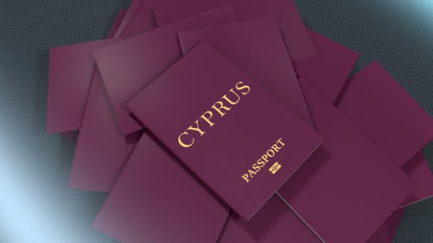 Artista Renderizado Chipre Pasaporte Viaje — Vídeos de Stock