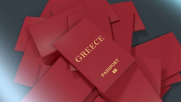 Artist Rendering Greece Travel Passport — Stok video