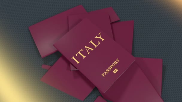 Artysta Renderujący Włoski Paszport Podróży — Wideo stockowe