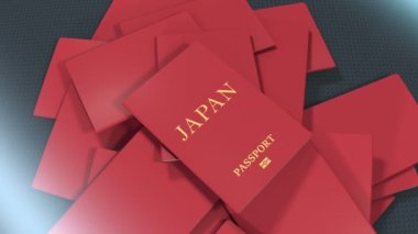 Artist rendering Japan travel passport.