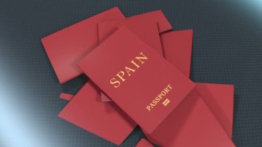 İspanya seyahat pasaportu hazırlayan sanatçı.