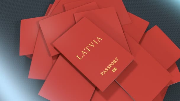 Artist Rendering Latvia Travel Passport — Stock Video
