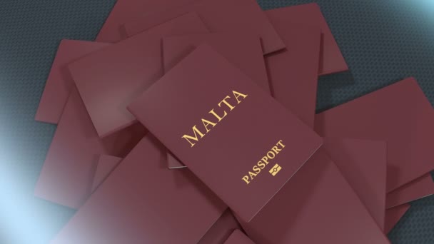 Umělec Vykreslování Malta Cestovní Pas — Stock video