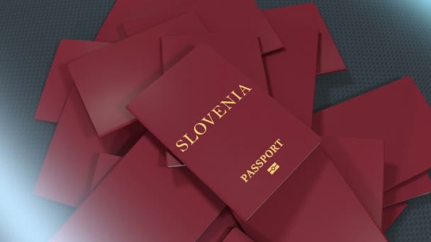 制作斯洛文尼亚旅行护照的艺术家 — 图库视频影像