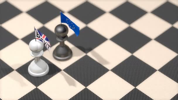 Chess Pawn Country Flag Brexit European Union — ストック動画