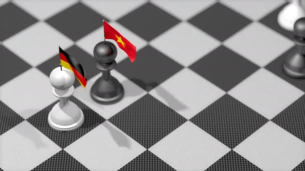 チェスポンド国旗 ドイツ ベトナム — ストック動画