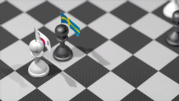 チェスポンド国旗 スウェーデン — ストック動画