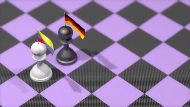 チェスポンド国旗 ベネズエラ ドイツ — ストック動画