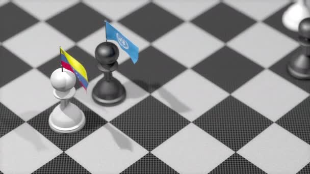 Шаховий Пішак Прапором Країни Венесуела Сполучені Штати Америки — стокове відео