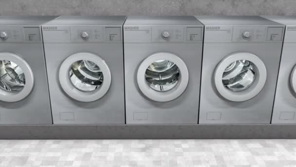 Public Laundry Machines Animation — 비디오