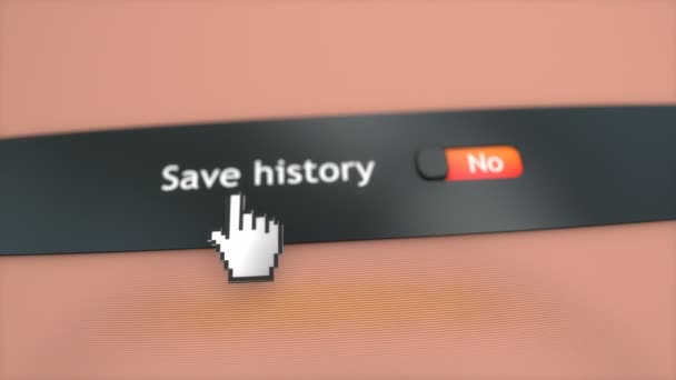 Configuração Sistema Aplicação Salvar Histórico — Vídeo de Stock
