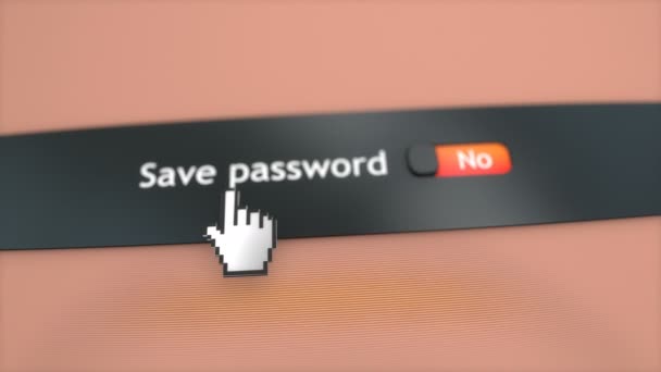Impostazione Del Sistema Applicazione Salva Password — Video Stock