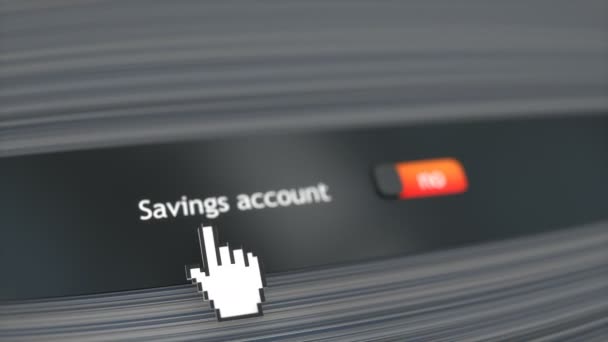 Impostazione Del Sistema Applicazione Conto Risparmio — Video Stock