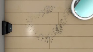 Robotik elektrik süpürgesiyle akıllı ev.