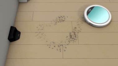 Robotik elektrik süpürgesiyle akıllı ev.