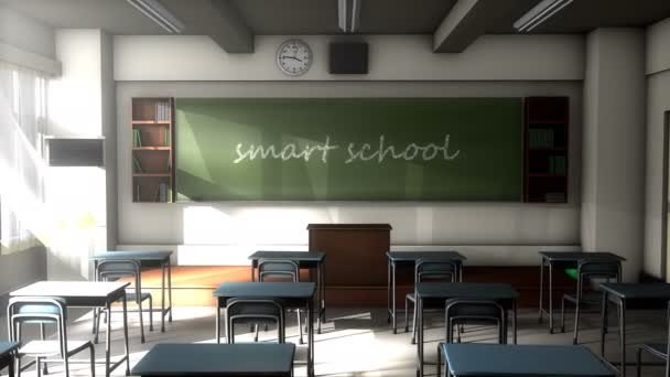 Classroom Black Board Text Smart School — ストック動画