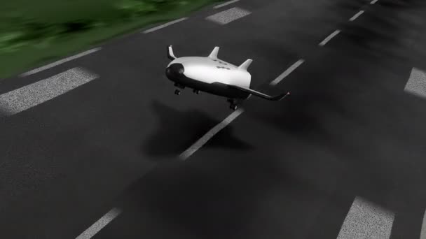 Nave Espacial Aterrissando Uma Animação Aeródromo — Vídeo de Stock
