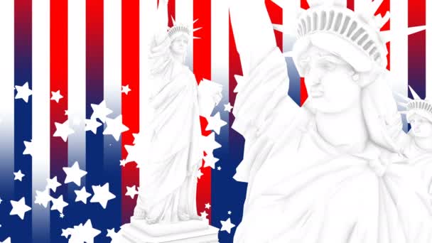 Estados Unidos Estatua Libertad Diseño Fondo — Vídeos de Stock