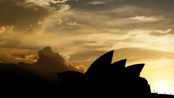Sydney Opera House Pôr Sol Animação — Vídeo de Stock