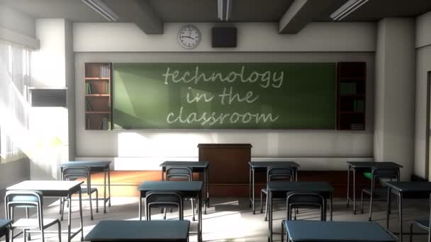 Classroom Black Board Text Technology Classroom — ストック動画