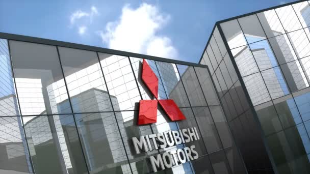 Enero 2020 Uso Editorial Solamente Animación Mitsubishi Motor Logo Glass — Vídeos de Stock