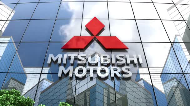 Ocak 2020 Sadece Editoryal Kullanım Boyutlu Animasyon Mitsubishi Motor Logosu — Stok video