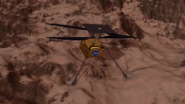 Nur Redaktionelle Verwendung Animation Editorial Künstler Rendering Nasa Mars Helicopter — Stockvideo