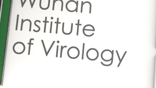 Jun 2020 Endast Redaktionell Användning Animering Wuhan Institute Virology Laboratorium — Stockvideo