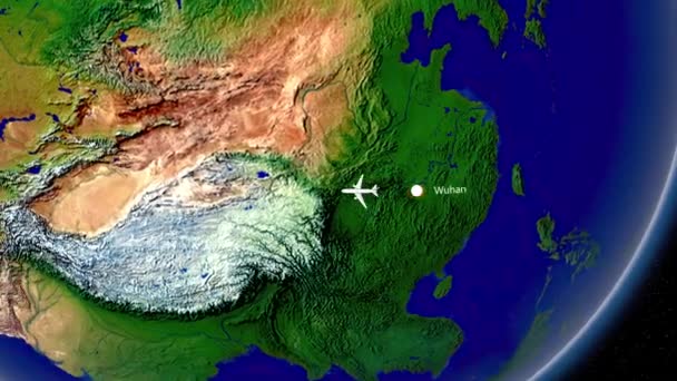 Let Wuhanu Istanbulu Letecká Doprava — Stock video