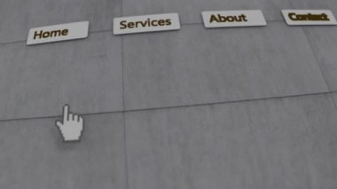 Bankacılık hizmetleri web arayüzü düşüş menüsü.