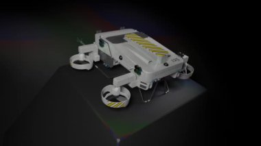 3D yüksek teknolojili derin deniz robotu.