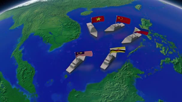 Sul China Mar Disputas Territoriais — Vídeo de Stock