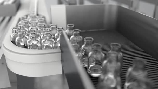Vaksin Lini Produksi Massal Animasi Mesin Pabrik Farmasi — Stok Video