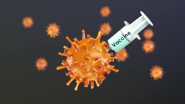 Virüs Aşısı Enjeksiyon Tedavisi Animasyonu — Stok video