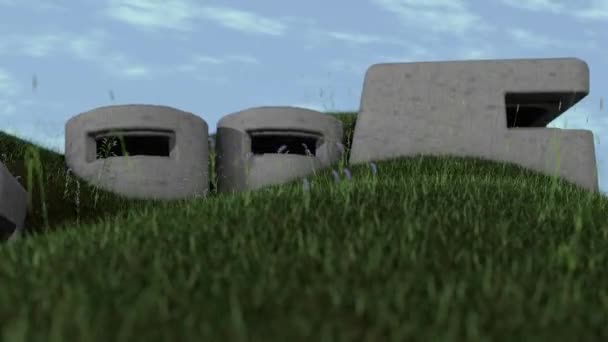 Abandoned War Bunker Pill Rendering — Stock Video
