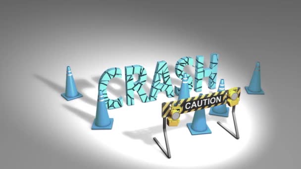 Attenzione Avviso Stand Animazione Attenzione Crash Avanti — Video Stock